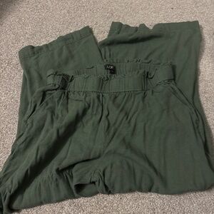 Loft paper bag wide leg linen blend pants